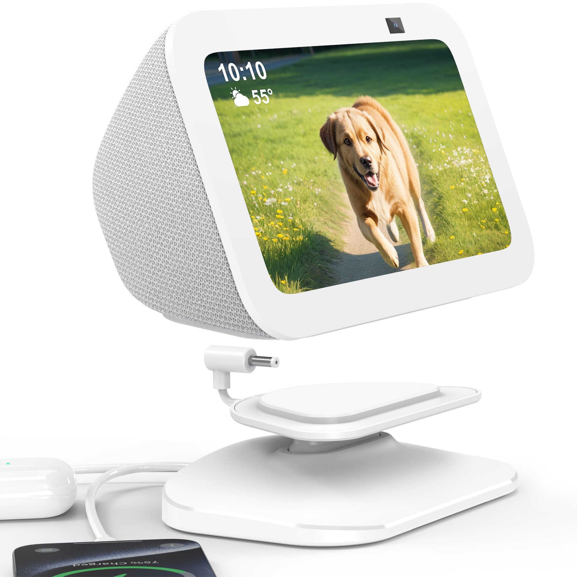 Adjustable Stand for Echo Show 5 (3rd Gen) with USB-C and USB Charging Port