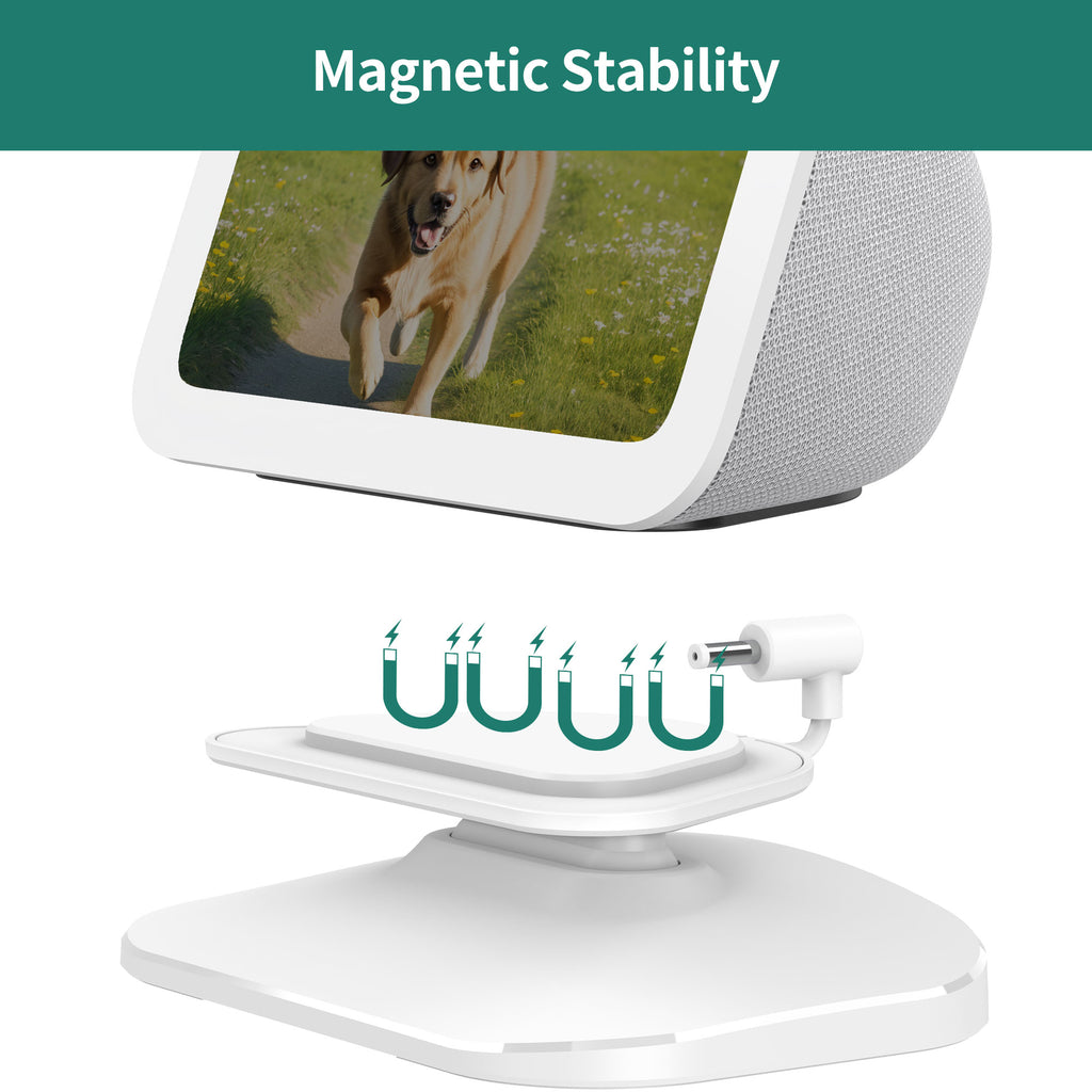 Adjustable Stand for Echo Show 5 (3rd Gen) with USB-C and USB Charging Port
