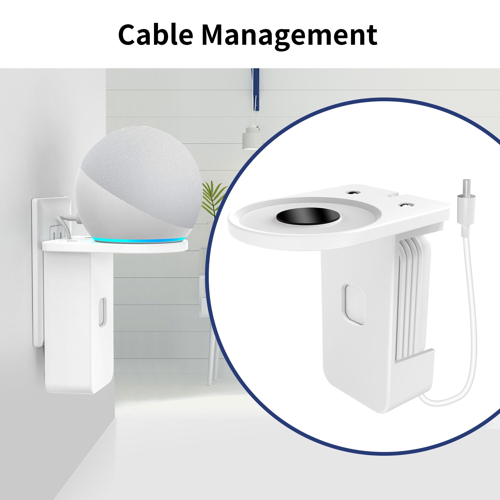 Outlet Wall Mount for Echo Dot(4th&5th Gen)/Echo Pod/Google Next Mini