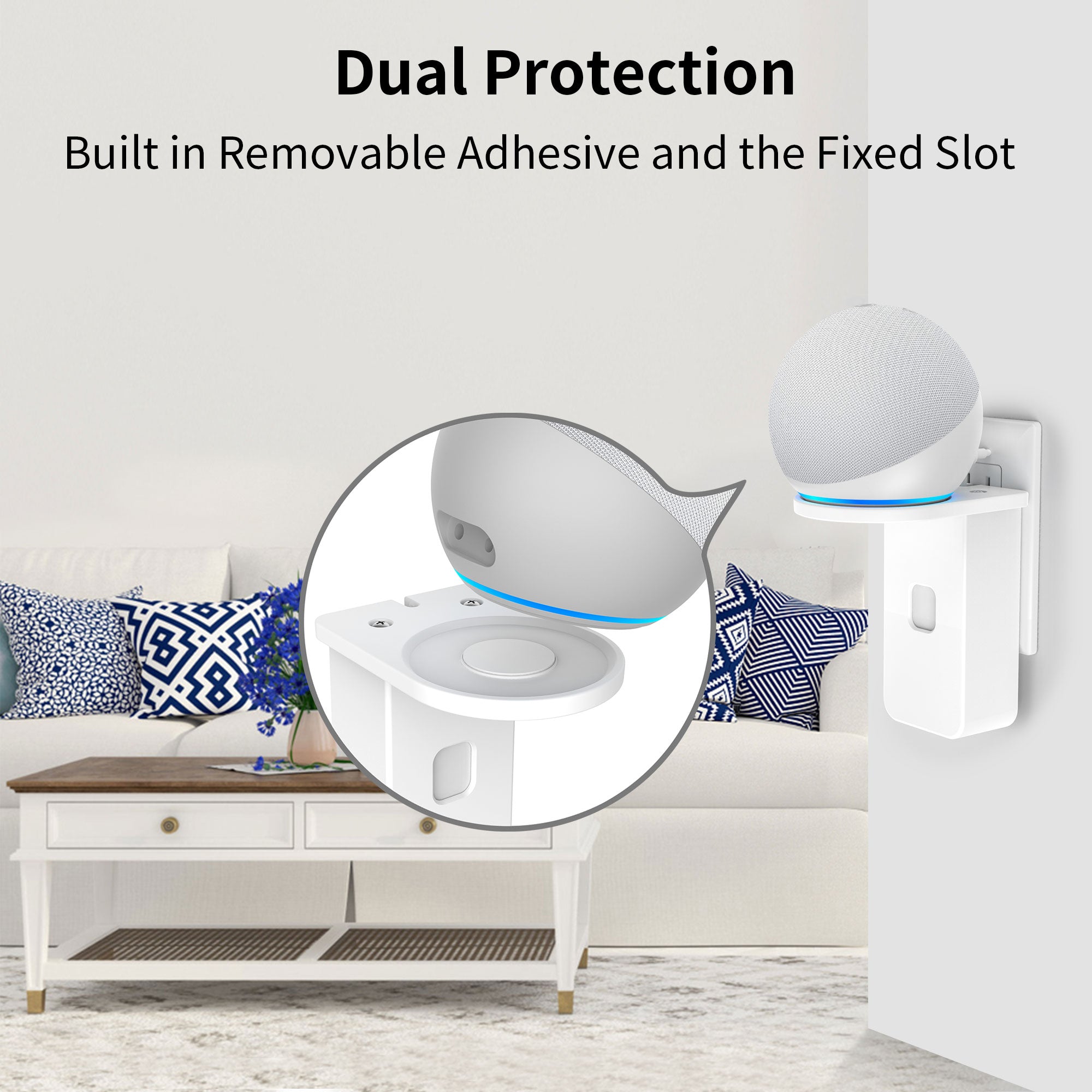 Outlet Wall Mount for Echo Dot(4th&5th Gen)/Echo Pod/Google Next Mini