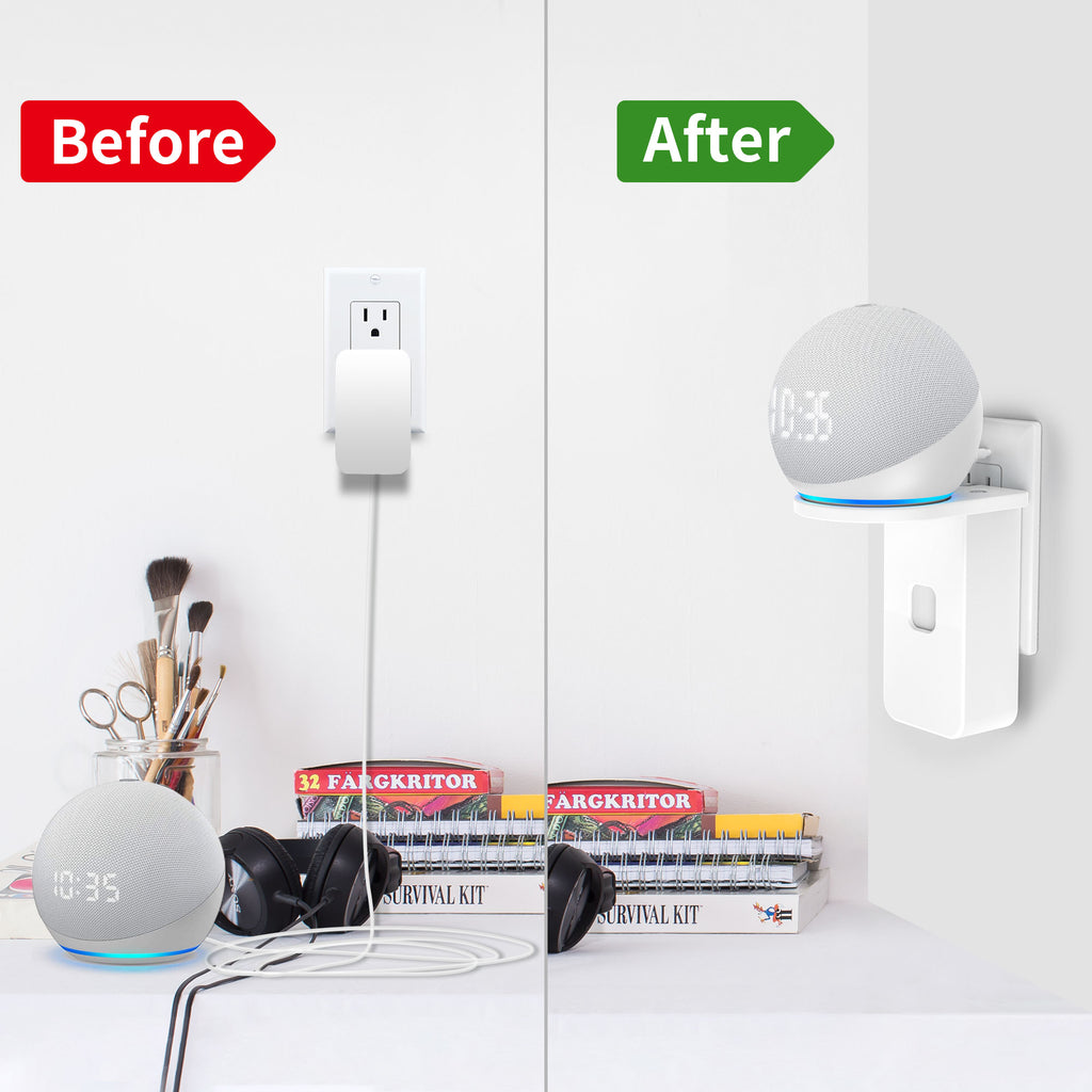 Outlet Wall Mount for Echo Dot(4th&5th Gen)/Echo Pod/Google Next Mini