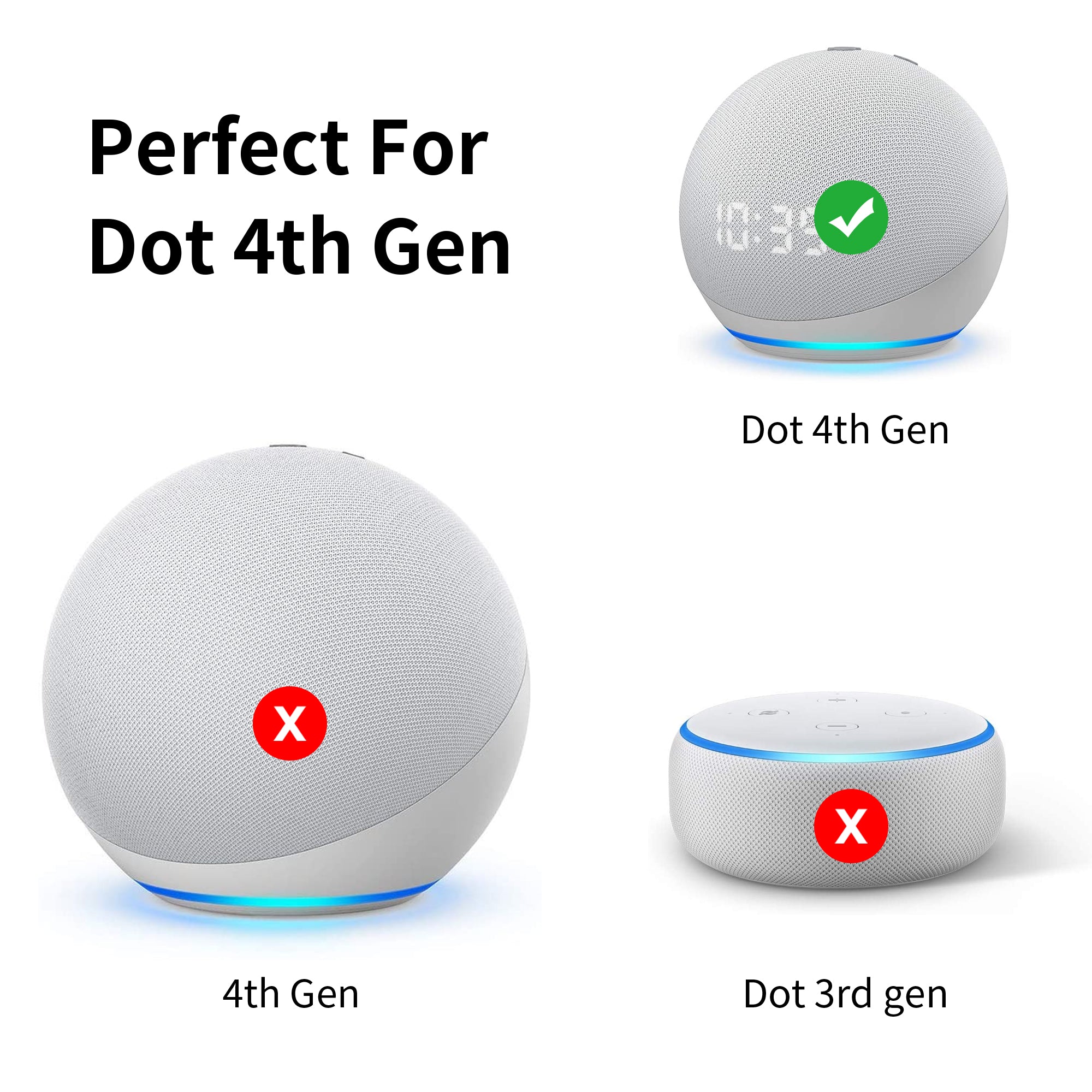 Outlet Wall Mount for Echo Dot(4th&5th Gen)/Echo Pod/Google Next Mini