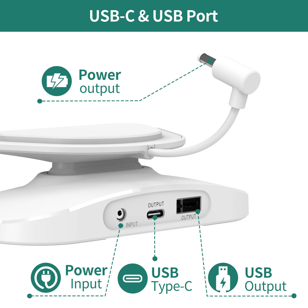 Adjustable Stand for Echo Show 5 (3rd Gen) with USB-C and USB Charging Port