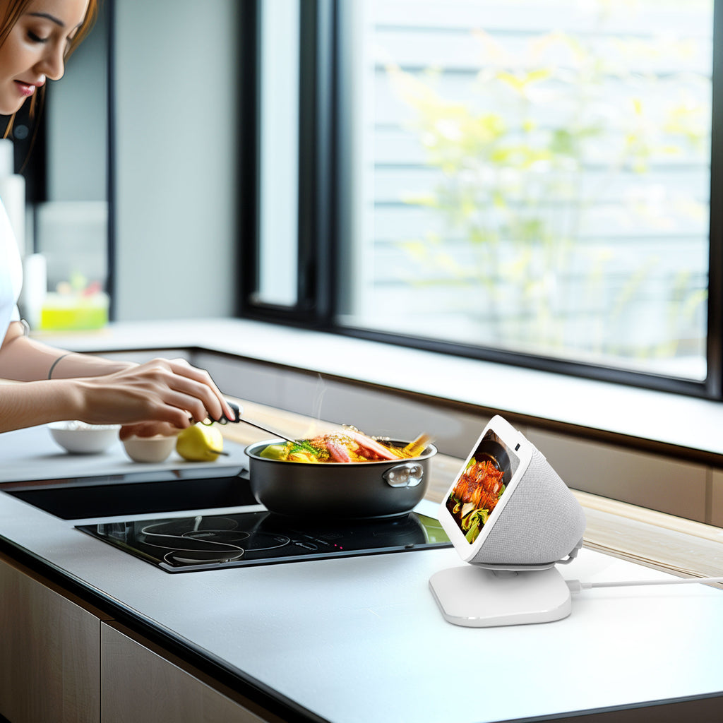 Adjustable Stand for Echo Show 5 (3rd Gen) with USB-C and USB Charging Port