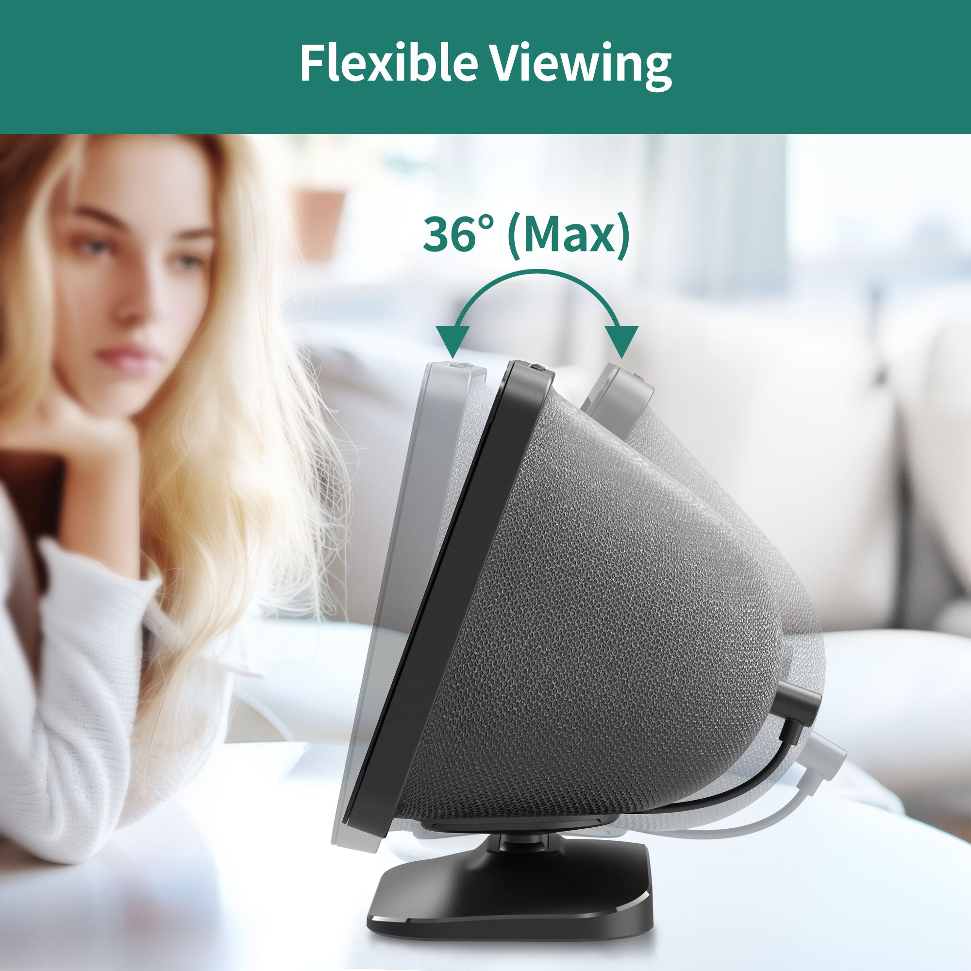 Adjustable Stand for Echo Show 8 (3rd Gen) with USB-C and USB Charging Port