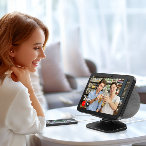 Adjustable Stand for Echo Show 8 (3rd Gen) with USB-C and USB Charging Port