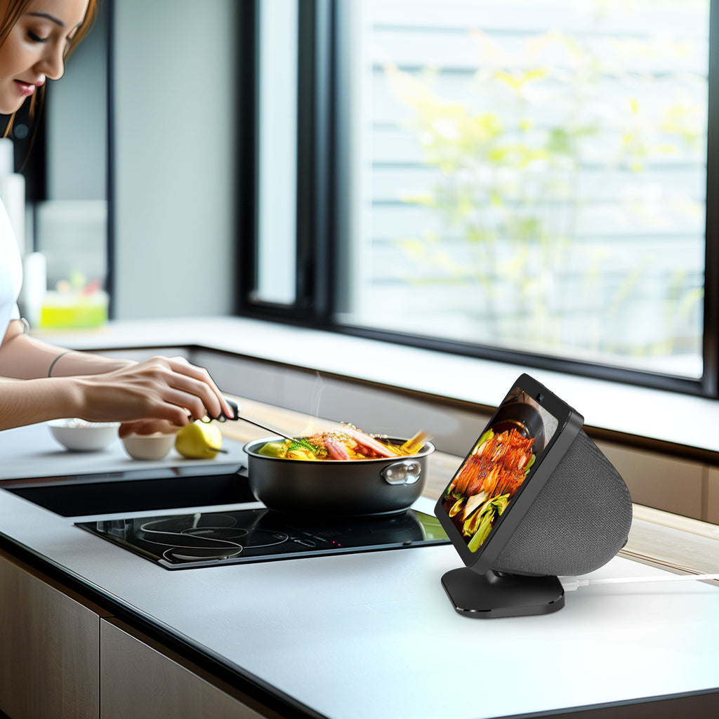 Adjustable Stand for Echo Show 8 (3rd Gen) with USB-C and USB Charging Port