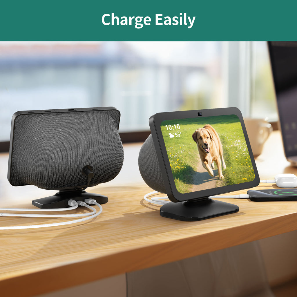 Adjustable Stand for Echo Show 8 (3rd Gen) with USB-C and USB Charging Port