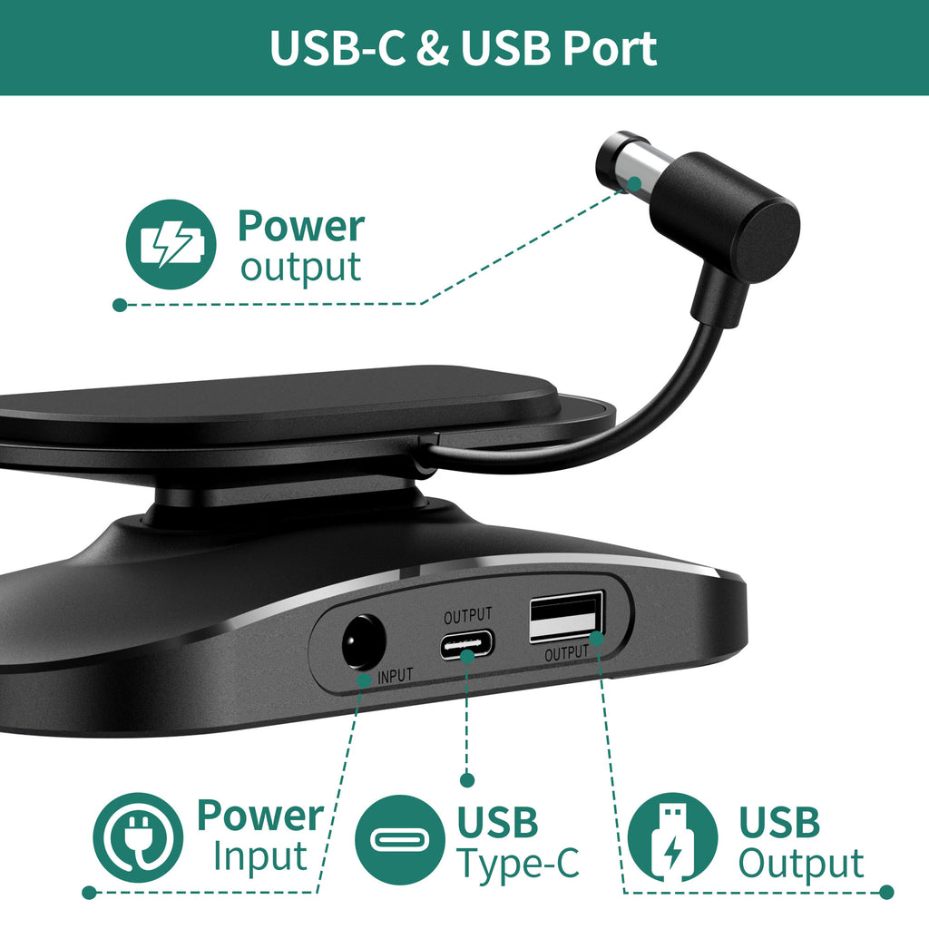 Adjustable Stand for Echo Show 8 (3rd Gen) with USB-C and USB Charging Port