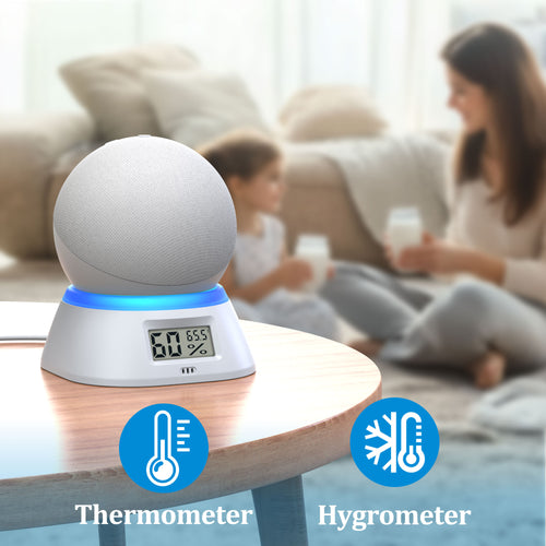 Table Stand for Echo Dot Max/Echo Dot(4th&5th Gen) with Temperature&Humidity Display